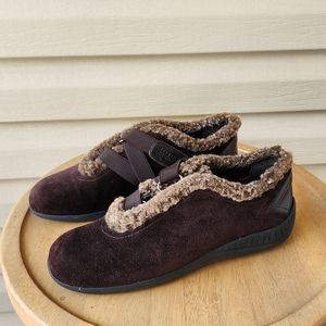 Stuart Weitzman Brown suede loafers shoes